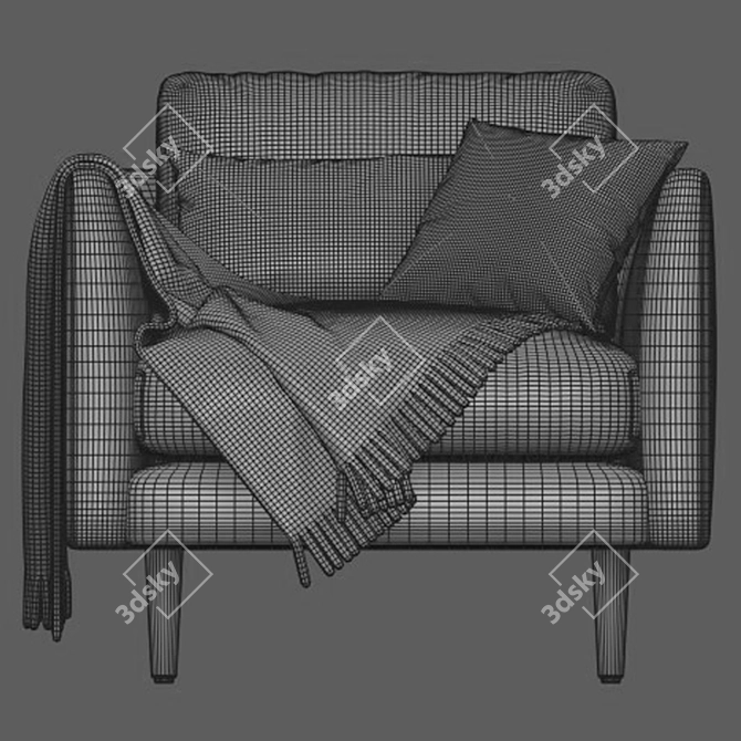  Sleek Modern Burrard Armchair 3D model image 6