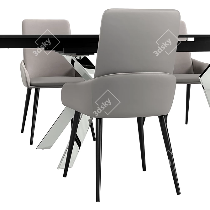 Modern Dining Chair and Table 3D model image 4