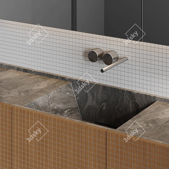 Grid Pattern Bathroom Furniture 3D model image 5