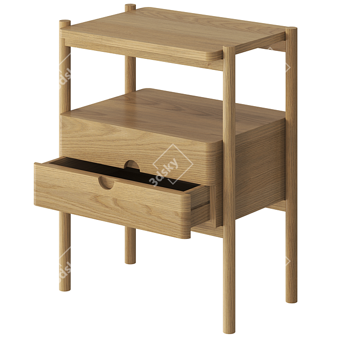 Sleek Appeal Bedside Table 3D model image 1