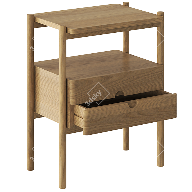 Sleek Appeal Bedside Table 3D model image 2