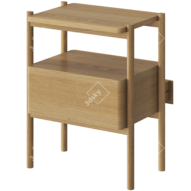 Sleek Appeal Bedside Table 3D model image 3