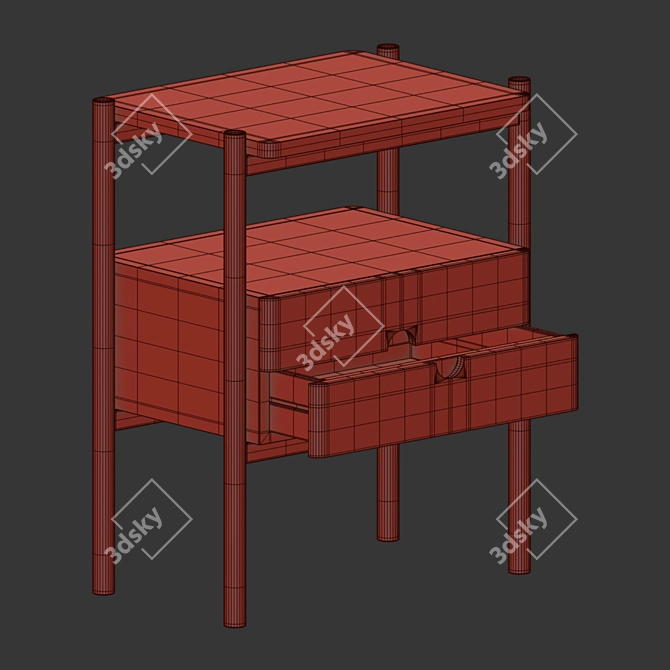 Sleek Appeal Bedside Table 3D model image 4