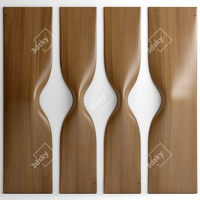 Vray Wooden Wall Panel Kit 3D model image 2