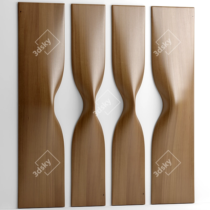 Vray Wooden Wall Panel Kit 3D model image 3