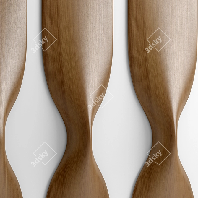 Vray Wooden Wall Panel Kit 3D model image 6