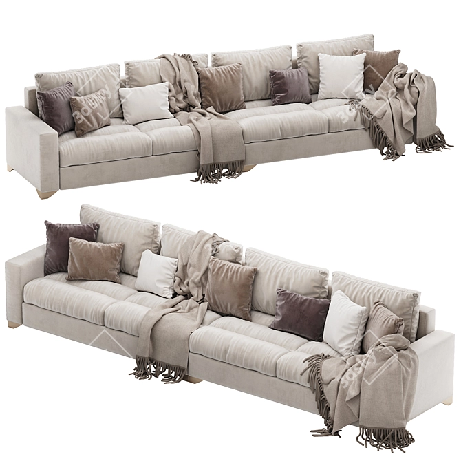 Exton Domingo Salotti 4-pos Sofa 3D model image 5