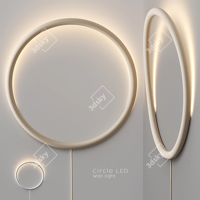 Modern Circle LED Wall Light 3D model image 1