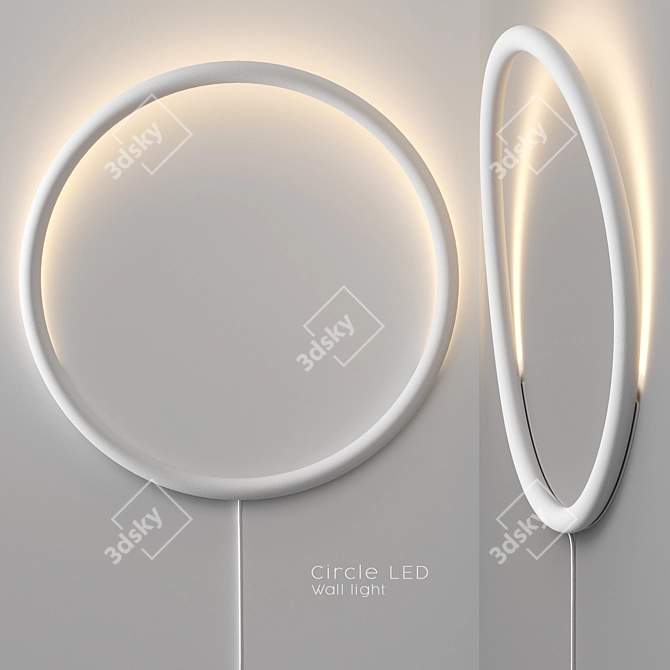 Modern Circle LED Wall Light 3D model image 2