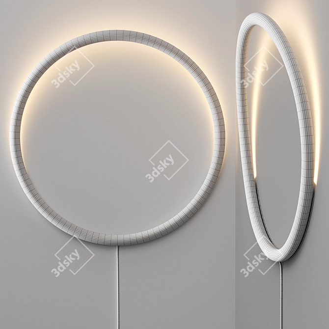 Modern Circle LED Wall Light 3D model image 4