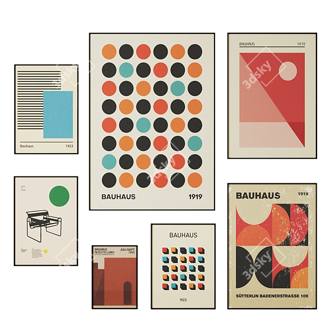 Bauhaus Posters for Corona Render 3D model image 1