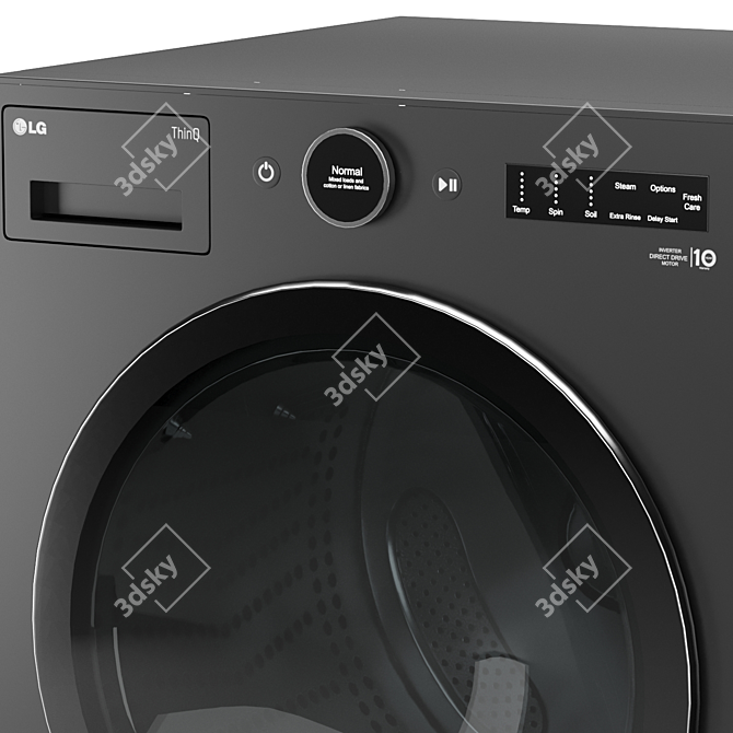 LG WM6700HBA Front Load Washer 3D model image 3