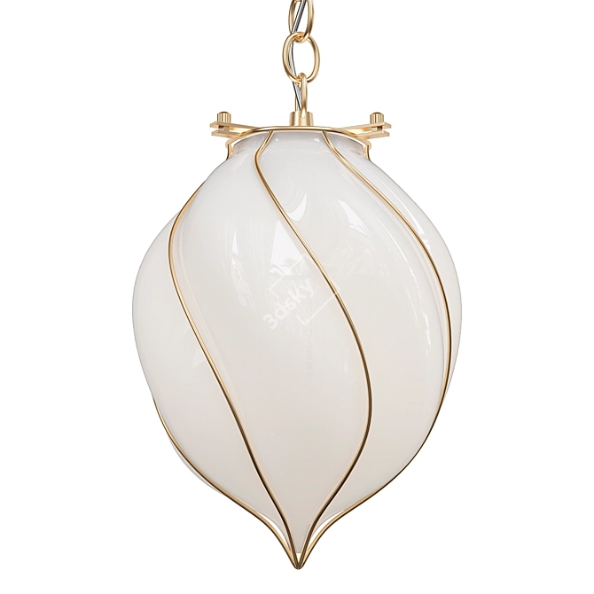 Elegant Small Glass Pendant 3D model image 1