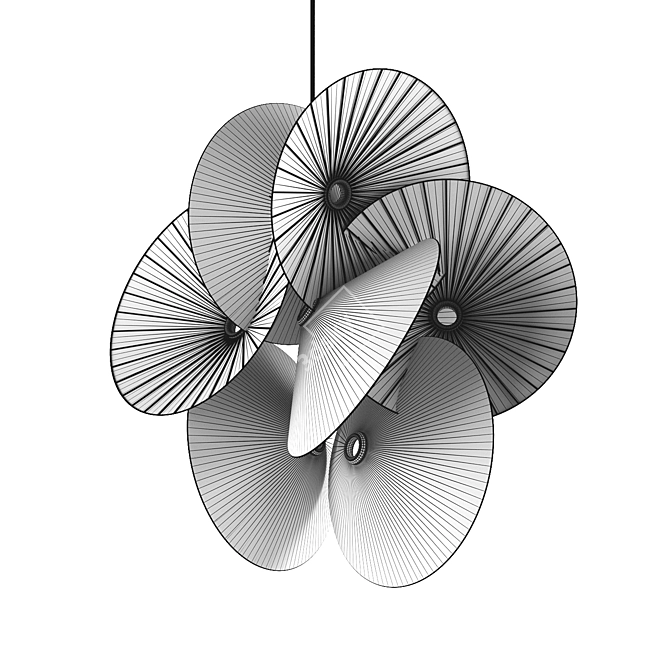 Modern Pendant Light Fixture, White 3D model image 2