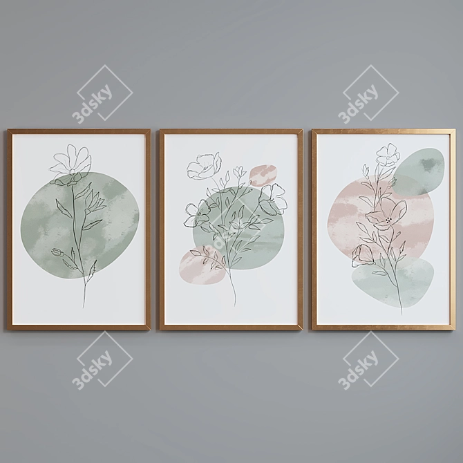 Modern Abstract Picture Frame Set 3D model image 2