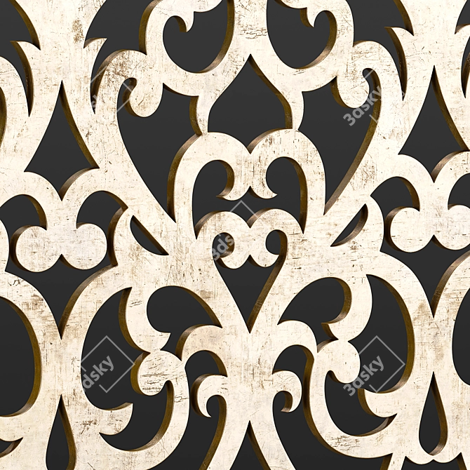 Decorative Panel Set: Floral Ornament 3D model image 3