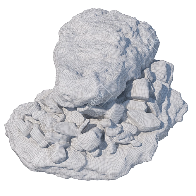 Park Landscape Stone Set 3D model image 6