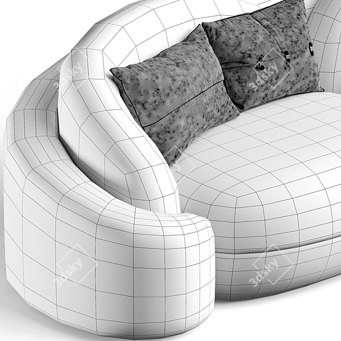 Romantic Love Seat Sofa 3D model image 5