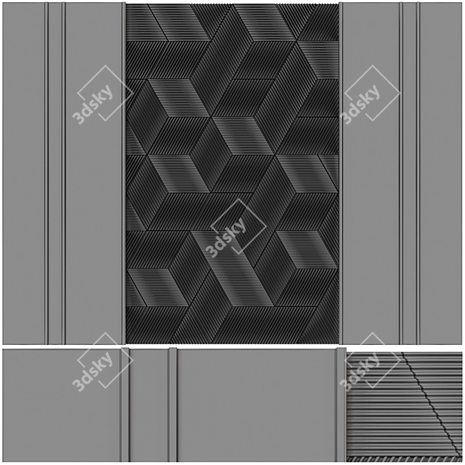 Modern 3D Wall Panel Model 3D model image 4