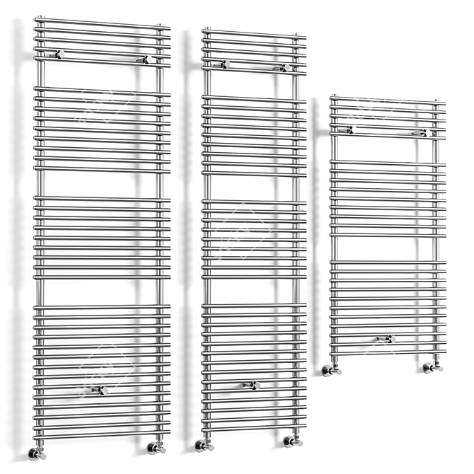 Elegant Chrome Heated Towel Rail 3D model image 2