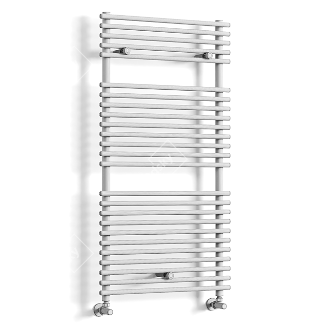 Elegant Chrome Heated Towel Rail 3D model image 3