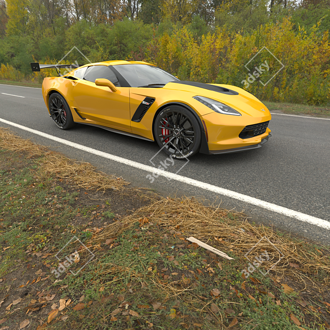 C7R 2015 Corvette Racecar Optimal 3D model image 3