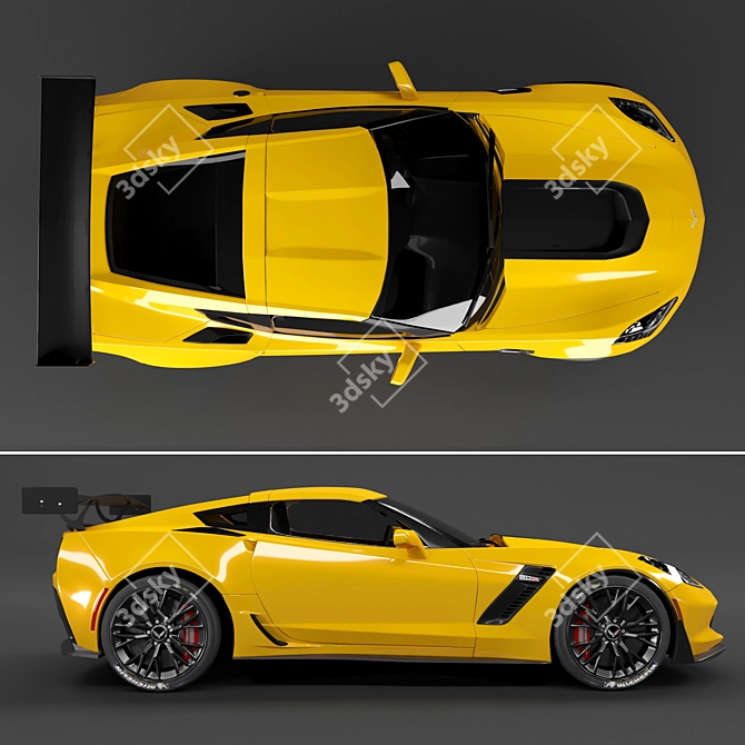 C7R 2015 Corvette Racecar Optimal 3D model image 4