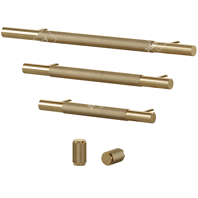  HART Brass Knurled Meraki Handles 3D model image 1