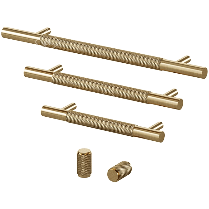  HART Brass Knurled Meraki Handles 3D model image 4