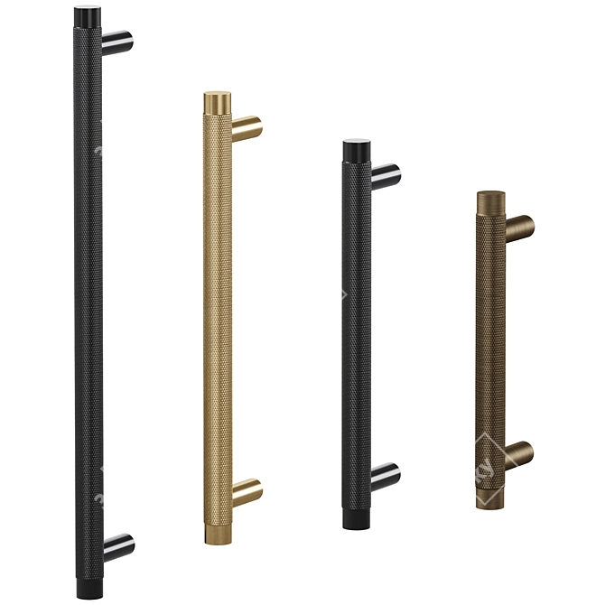 Meraki Solid Brass Handles Set 3D model image 2