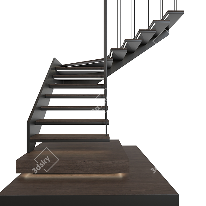 Modern Staircase 3D Model Set 3D model image 2