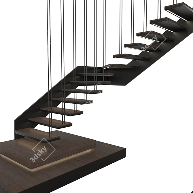 Modern Staircase 3D Model Set 3D model image 3