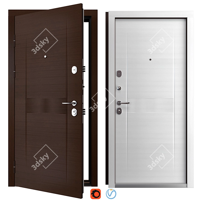 Britana Metal Entry Door (Abvehr) 3D model image 1