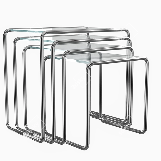 Modern Glass Tables Set by Thonet 3D model image 7