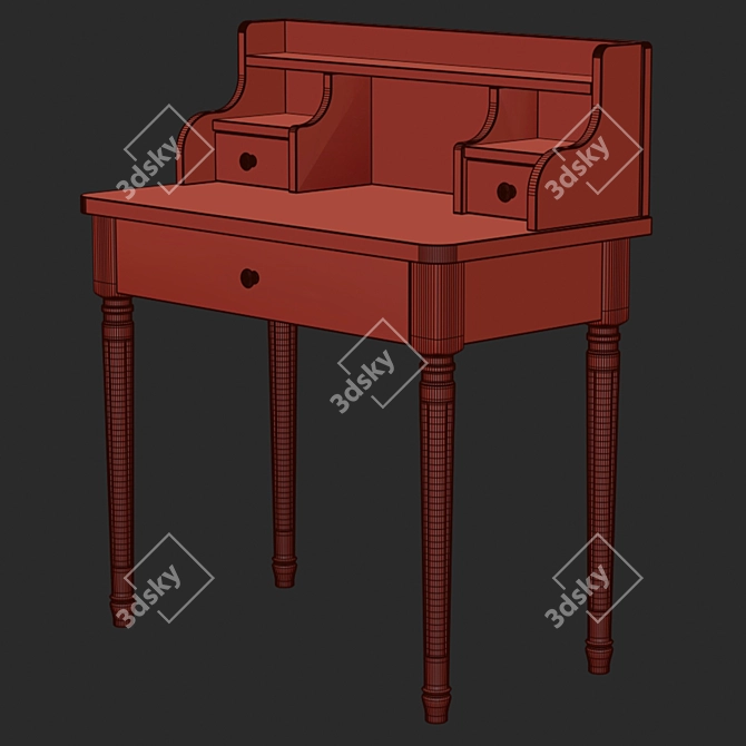 Elegant Eucalyptus Desk with Storage 3D model image 7