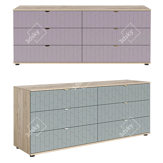 Monblan Angle Set of Dressers 3D model image 4