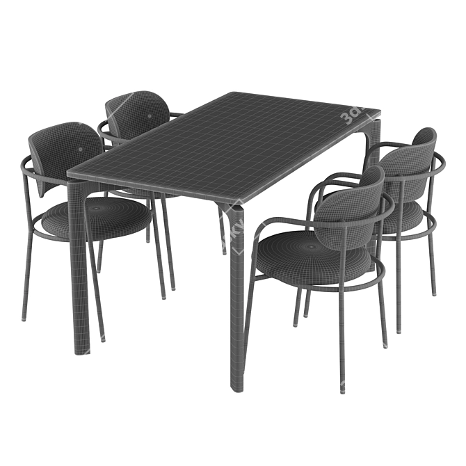 Modish Eclipse Chair & Nicola Table 3D model image 6