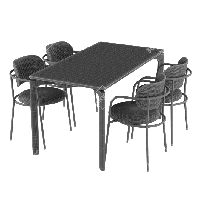 Modish Eclipse Chair & Nicola Table 3D model image 8