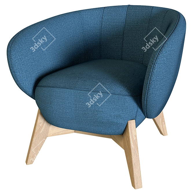 Tilar Textile Armchair, Sturdy Construction 3D model image 1