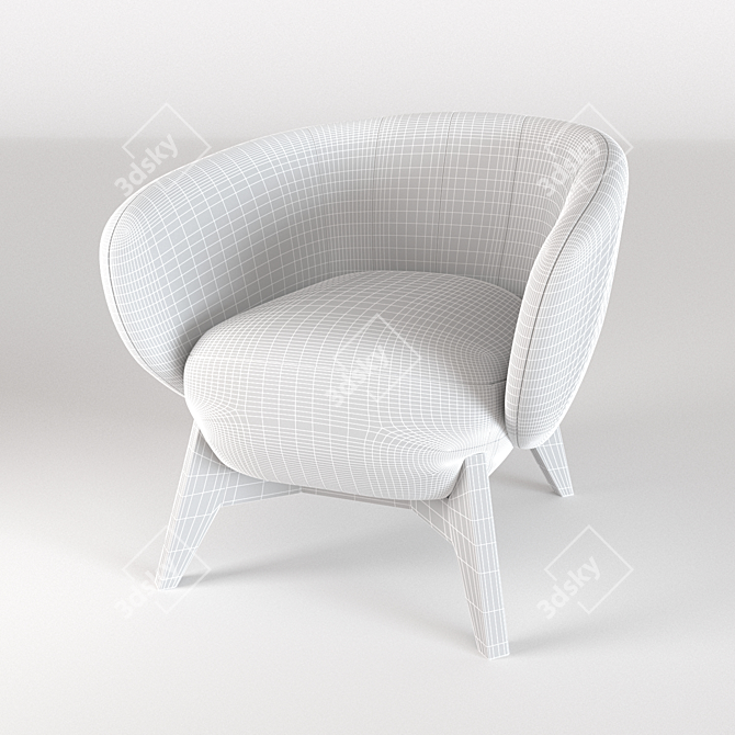 Tilar Textile Armchair, Sturdy Construction 3D model image 3