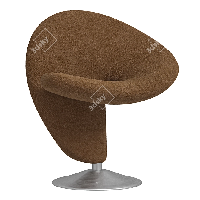 Swivel Wool Blend Accent Chair 3D model image 3