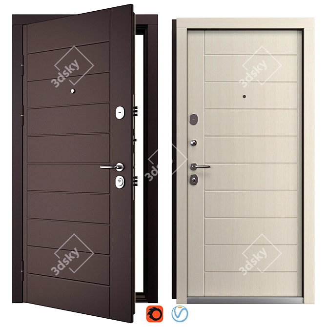 Palermo Metal Entrance Door (Abvehr) 3D model image 1