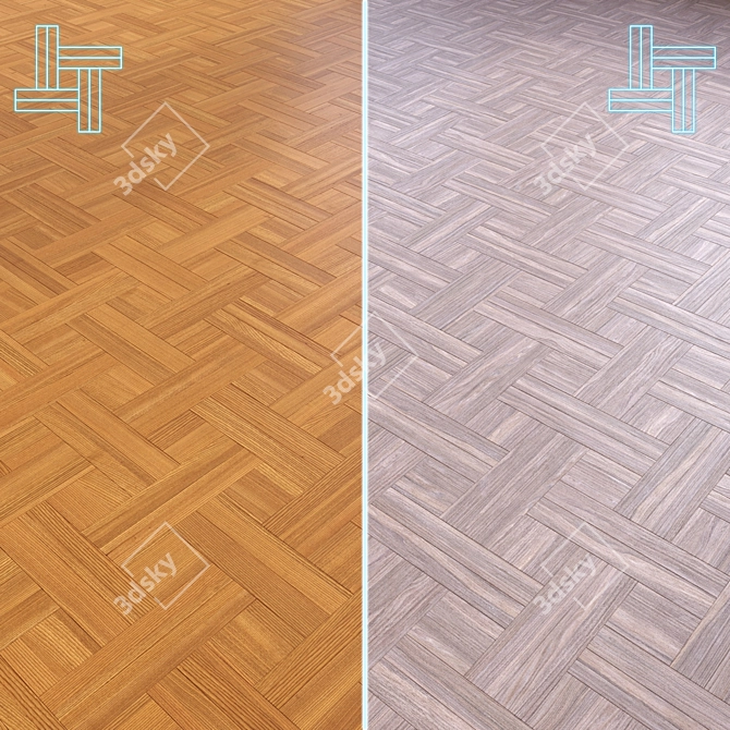 Modular Wood Floor 3D Model 3D model image 1