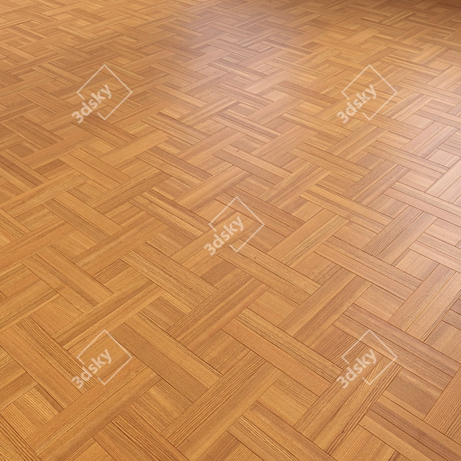 Modular Wood Floor 3D Model 3D model image 2