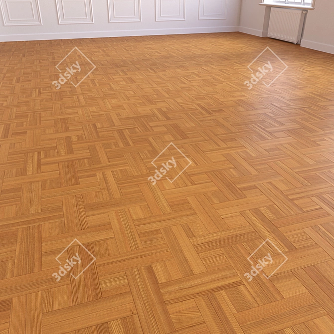 Modular Wood Floor 3D Model 3D model image 4