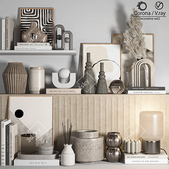 Elegant Decor Set 3D Model 3D model image 1