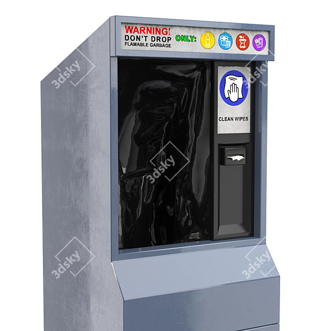 Gas Station Trash Bin, 3D 3D model image 2