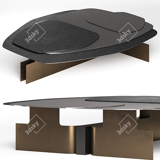 Enne Stone Coffee Table: Contemporary Design 3D model image 1