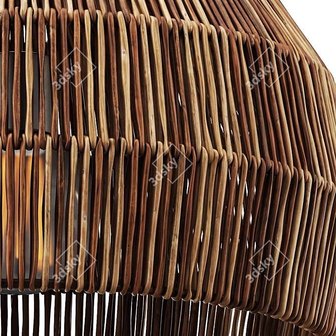 Wicker Lamp Model Bundle Technology 3D model image 2