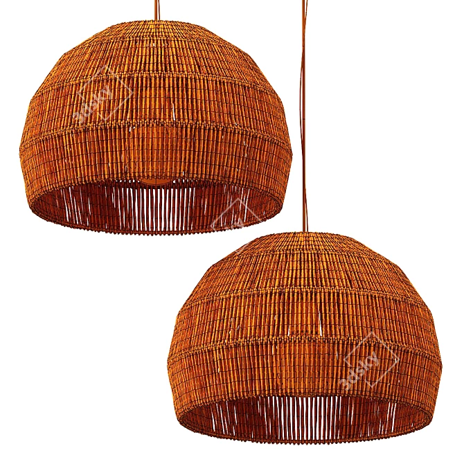 Wicker Lamp Model Bundle Technology 3D model image 6